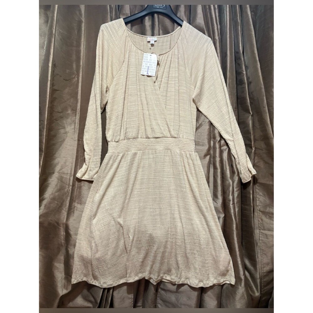 NWT LuLaRoe Taupe Long-Sleeve Knit Dress 20↔️33↕️ #1798